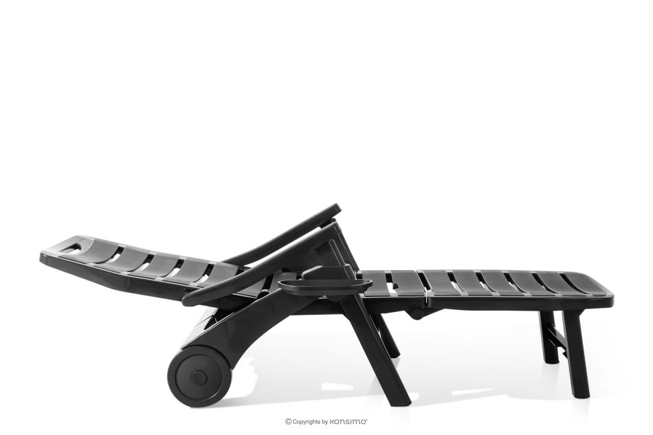 TIDIA Gartenliege mit verstellbarer Rückenlehne 2 tlg. anthrazit anthrazit - Foto 6