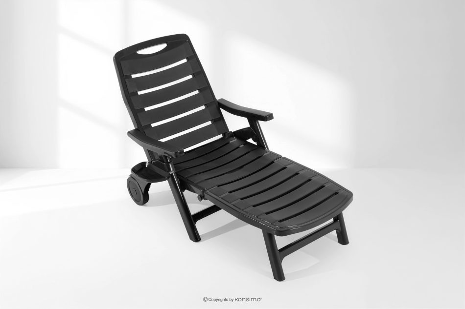 TIDIA Gartenliege mit verstellbarer Rückenlehne 2 tlg. anthrazit anthrazit - Foto 19