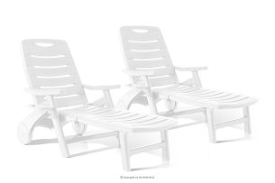 TIDIA, https://konsimo.de/kollektion/tidia/ Gartenliege mit verstellbarer Rückenlehne 2 tlg. weiß weiß - Foto
