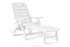 TIDIA Gartenliege mit verstellbarer Rückenlehne 2 tlg. weiß weiß - Foto 4
