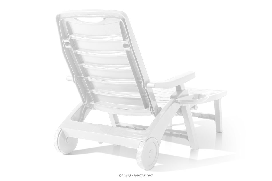 TIDIA Gartenliege mit verstellbarer Rückenlehne 2 tlg. weiß weiß - Foto 5