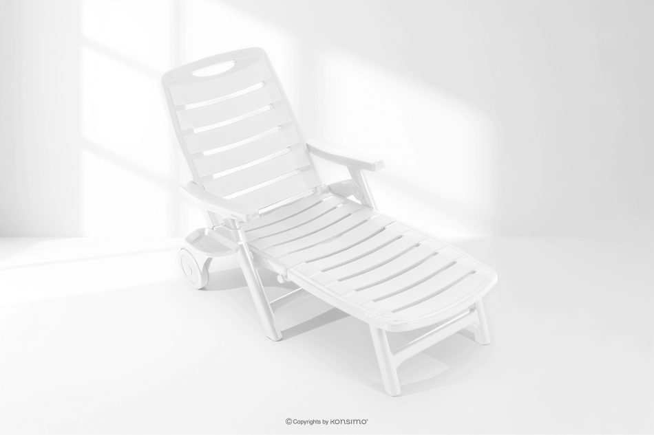 TIDIA Gartenliege mit verstellbarer Rückenlehne 2 tlg. weiß weiß - Foto 19