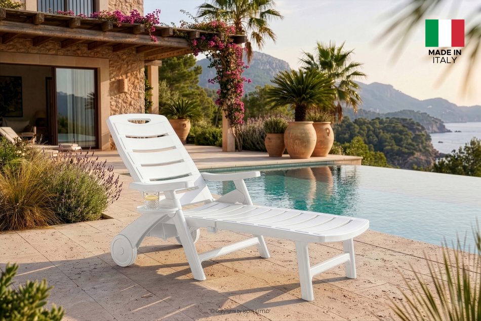 TIDIA Gartenliege mit verstellbarer Rückenlehne 2 tlg. weiß weiß - Foto 22