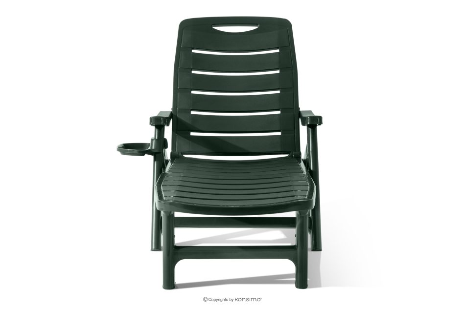 TIDIA Gartenliege mit verstellbarer Rückenlehne 2 tlg. dunkelgrün dunkelgrün - Foto 2