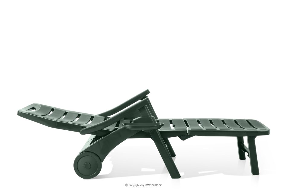 TIDIA Gartenliege mit verstellbarer Rückenlehne 2 tlg. dunkelgrün dunkelgrün - Foto 6