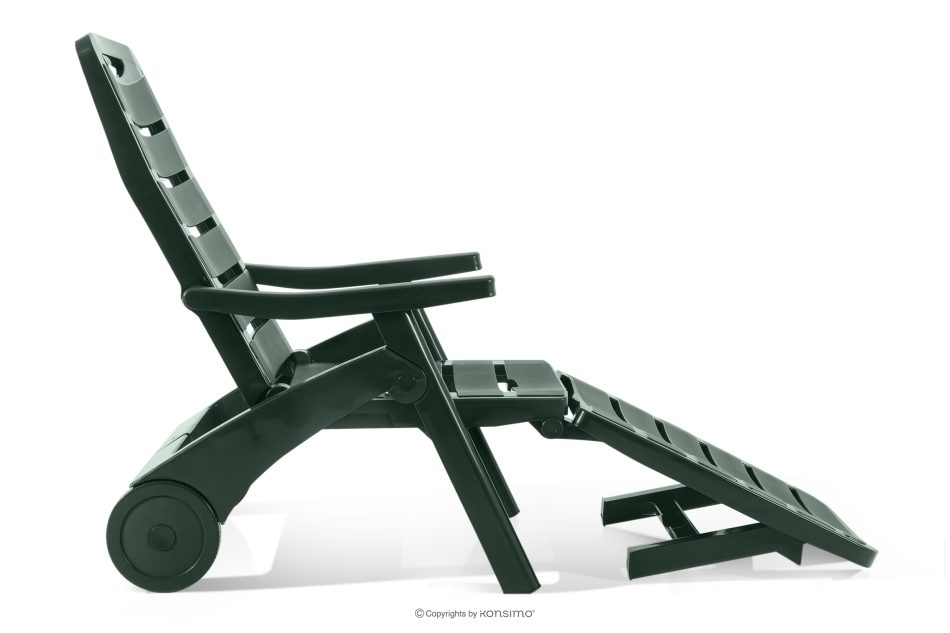 TIDIA Gartenliege mit verstellbarer Rückenlehne 2 tlg. dunkelgrün dunkelgrün - Foto 8