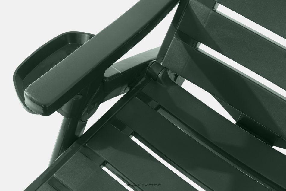 TIDIA Gartenliege mit verstellbarer Rückenlehne 2 tlg. dunkelgrün dunkelgrün - Foto 12