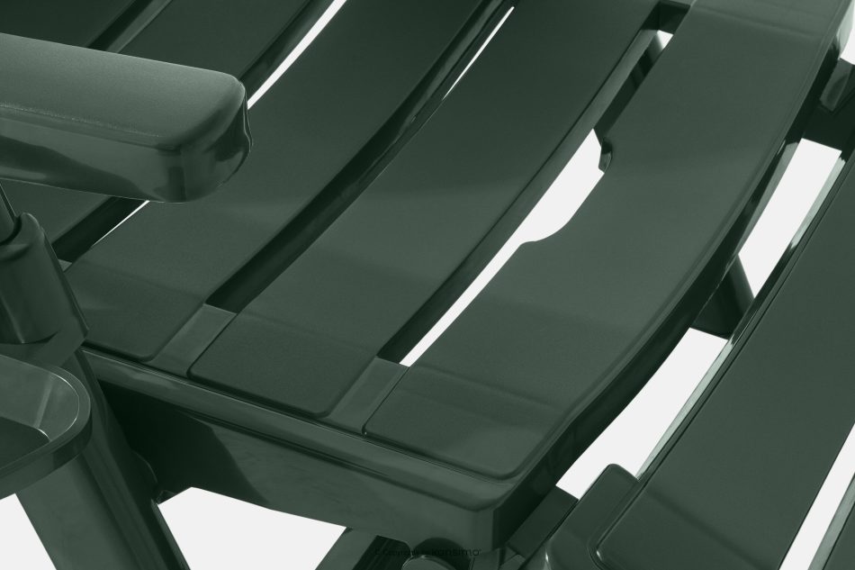 TIDIA Gartenliege mit verstellbarer Rückenlehne 2 tlg. dunkelgrün dunkelgrün - Foto 13