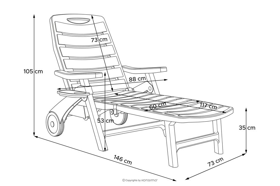 TIDIA Gartenliege mit verstellbarer Rückenlehne 2 tlg. anthrazit anthrazit - Foto 24