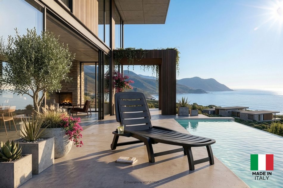 BURRA Verstellbare Strandliege mit Getränkehalter anthrazit anthrazit - Foto 23