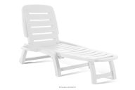 Verstellbare Strandliege mit Getränkehalter weiß