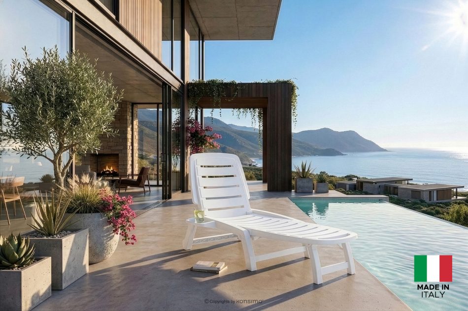 BURRA Verstellbare Strandliege mit Getränkehalter weiß weiß - Foto 23