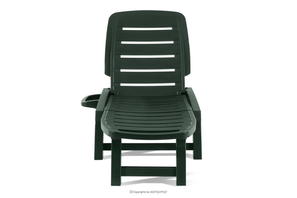 BURRA Verstellbare Terrassenliege mit Getränkehalter dunkelgrün dunkelgrün - Foto 2