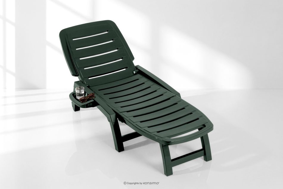 BURRA Verstellbare Terrassenliege mit Getränkehalter dunkelgrün dunkelgrün - Foto 19