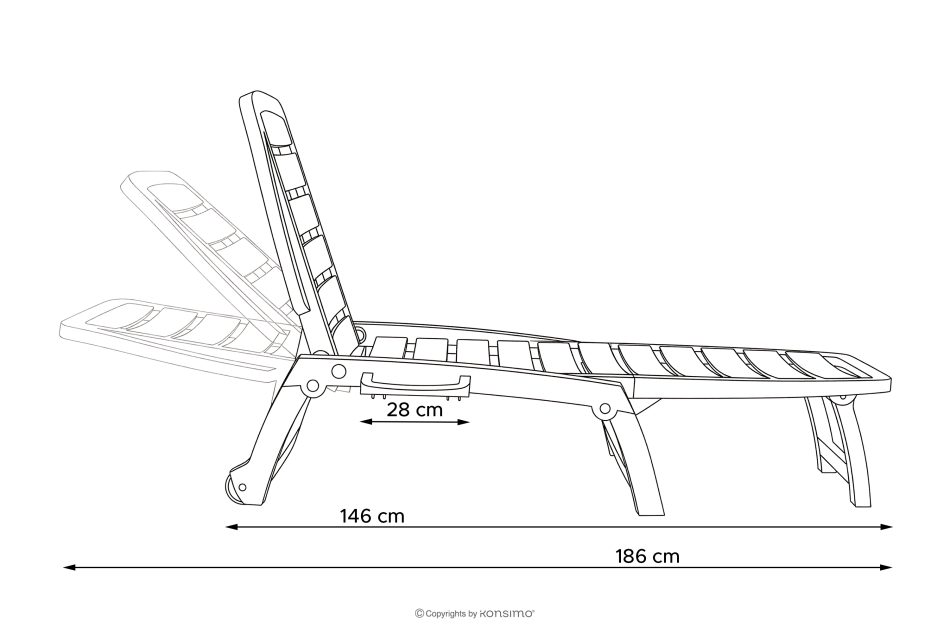 BURRA Verstellbare Strandliege mit Getränkehalter anthrazit anthrazit - Foto 25
