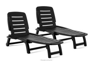 BURRA, https://konsimo.de/kollektion/burra/ Verstellbare Gartenliege mit Getränkehalter 2 tlg. anthrazit anthrazit - Foto