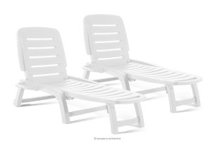 BURRA, https://konsimo.de/kollektion/burra/ Verstellbare Gartenliege mit Getränkehalter 2 tlg. weiß weiß - Foto