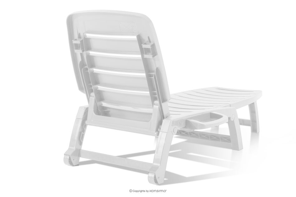 BURRA Verstellbare Gartenliege mit Getränkehalter 2 tlg. weiß weiß - Foto 4