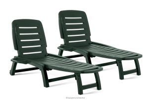 BURRA, https://konsimo.de/kollektion/burra/ Verstellbare Gartenliege mit Getränkehalter 2 tlg. dunkelgrün dunkelgrün - Foto