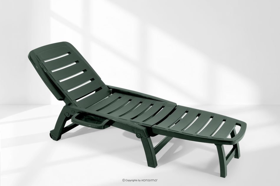BURRA Verstellbare Gartenliege mit Getränkehalter 2 tlg. dunkelgrün dunkelgrün - Foto 20