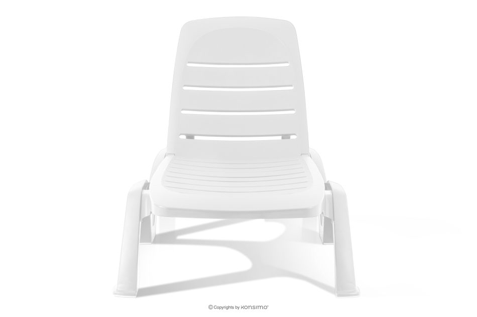 BATSI Hotel-Liegestuhl mit Stauraum und verstellbarer Rückenlehne weiß weiß - Foto 2