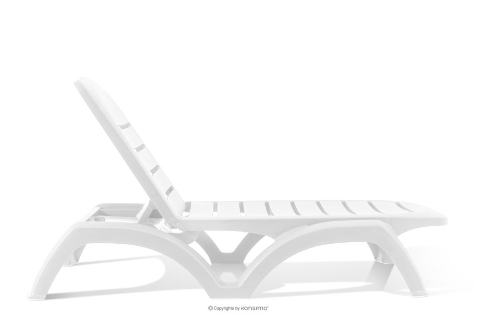 BATSI Hotel-Liegestuhl mit Stauraum und verstellbarer Rückenlehne weiß weiß - Foto 3