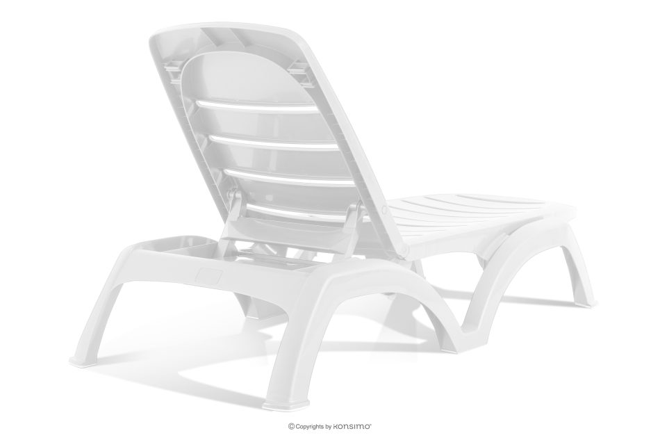 BATSI Hotel-Liegestuhl mit Stauraum und verstellbarer Rückenlehne weiß weiß - Foto 4