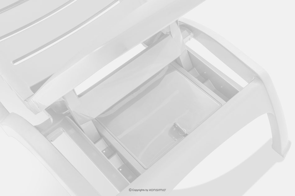 BATSI Hotel-Liegestuhl mit Stauraum und verstellbarer Rückenlehne weiß weiß - Foto 14