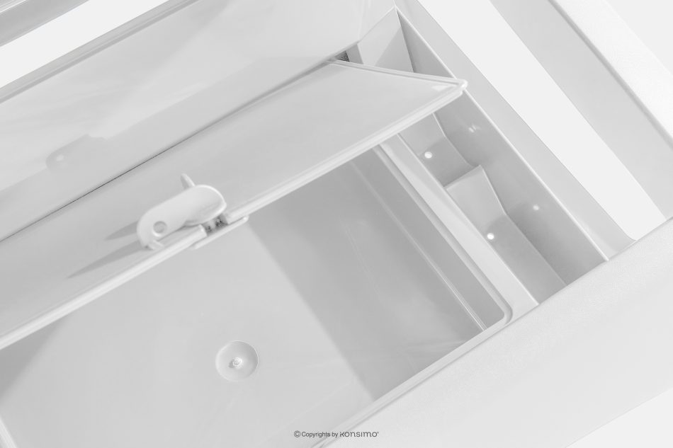 BATSI Hotel-Liegestuhl mit Stauraum und verstellbarer Rückenlehne weiß weiß - Foto 15