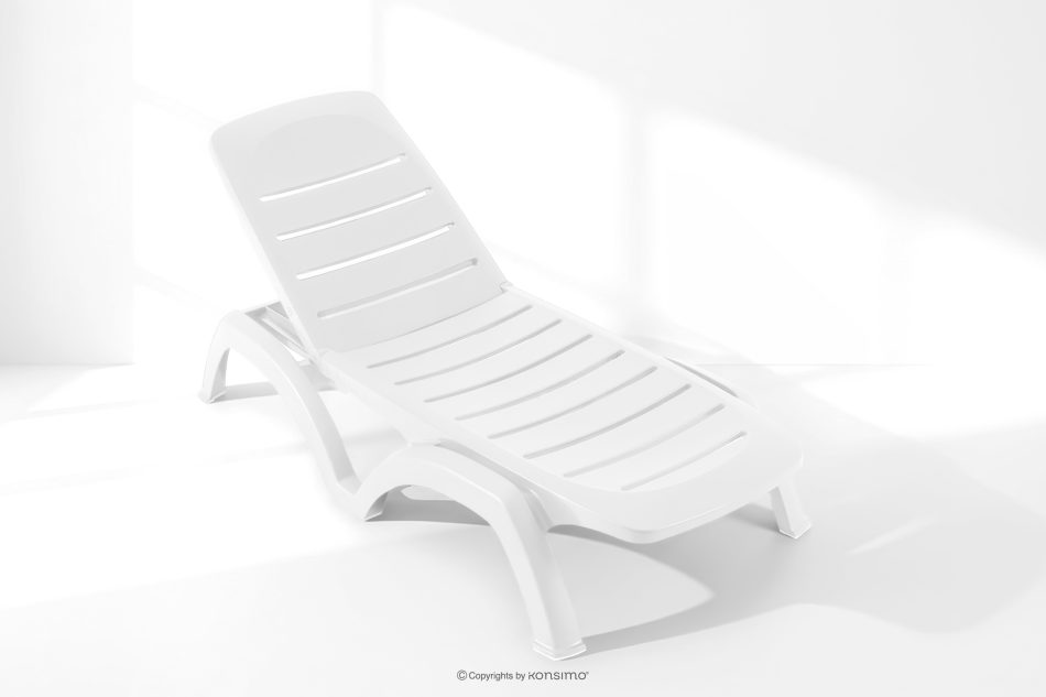 BATSI Hotel-Liegestuhl mit Stauraum und verstellbarer Rückenlehne weiß weiß - Foto 18