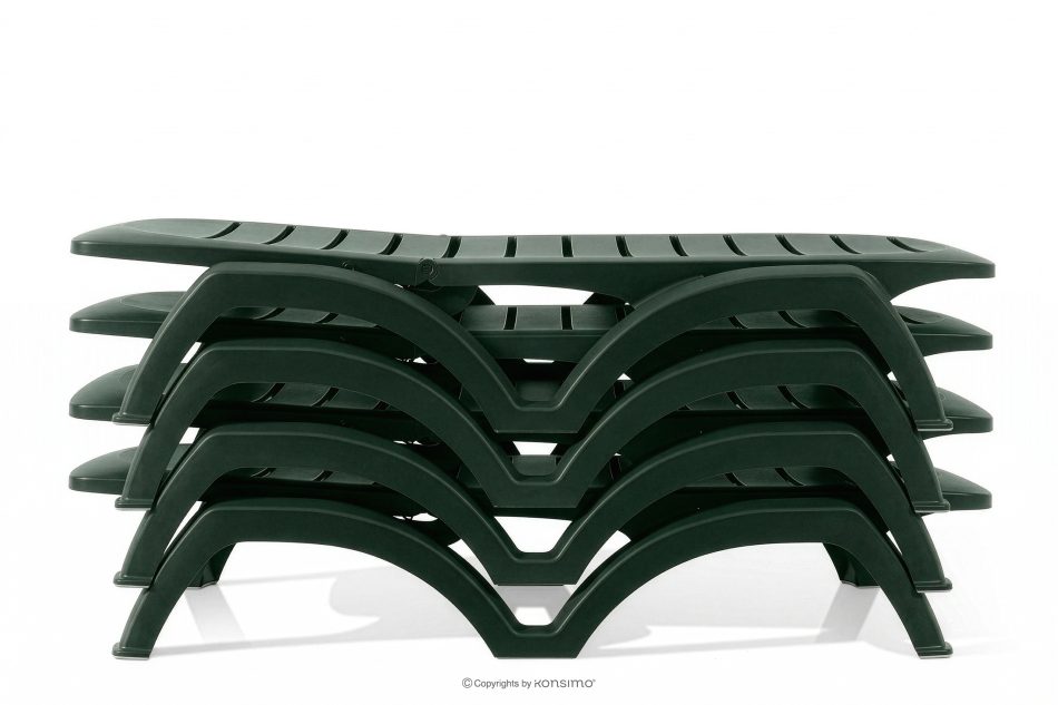 BATSI Hotel-Liegestuhl mit Stauraum und verstellbarer Rückenlehne dunkelgrün dunkelgrün - Foto 8