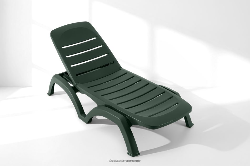 BATSI Hotel-Liegestuhl mit Stauraum und verstellbarer Rückenlehne dunkelgrün dunkelgrün - Foto 18