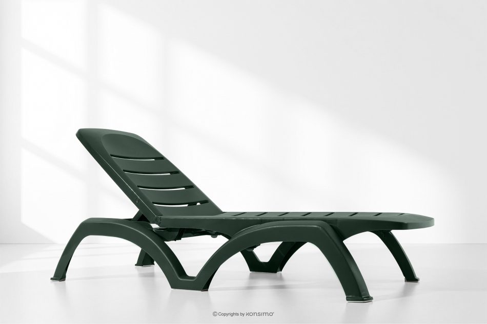 BATSI Hotel-Liegestuhl mit Stauraum und verstellbarer Rückenlehne dunkelgrün dunkelgrün - Foto 19