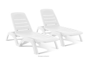 BATSI, https://konsimo.de/kollektion/batsi/ Gartenliege mit Stauraum und verstellbarer Rückenlehne 2 tlg. weiß weiß - Foto