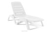 BATSI Gartenliege mit Stauraum und verstellbarer Rückenlehne 2 tlg. weiß weiß - Foto 4