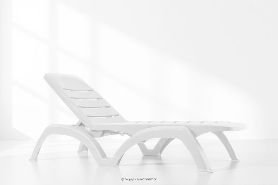 BATSI Gartenliege mit Stauraum und verstellbarer Rückenlehne 2 tlg. weiß weiß - Foto 20