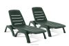 BATSI Gartenliege mit Stauraum und verstellbarer Rückenlehne 2 tlg. dunkelgrün dunkelgrün - Foto 1