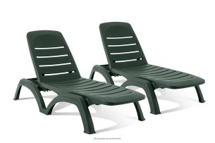 BATSI, https://konsimo.de/kollektion/batsi/ Gartenliege mit Stauraum und verstellbarer Rückenlehne 2 tlg. dunkelgrün dunkelgrün - Foto