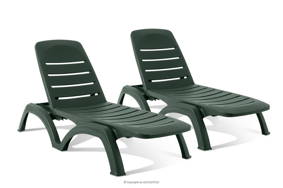BATSI Gartenliege mit Stauraum und verstellbarer Rückenlehne 2 tlg. dunkelgrün dunkelgrün - Foto 0