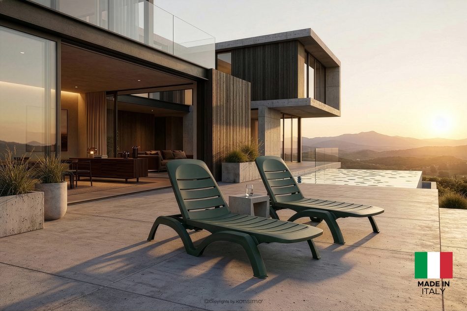 BATSI Gartenliege mit Stauraum und verstellbarer Rückenlehne 2 tlg. dunkelgrün dunkelgrün - Foto 21