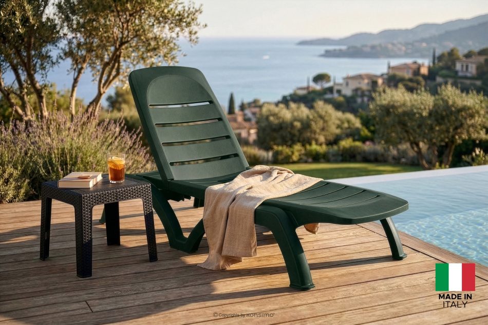 BATSI Gartenliege mit Stauraum und verstellbarer Rückenlehne 2 tlg. dunkelgrün dunkelgrün - Foto 23