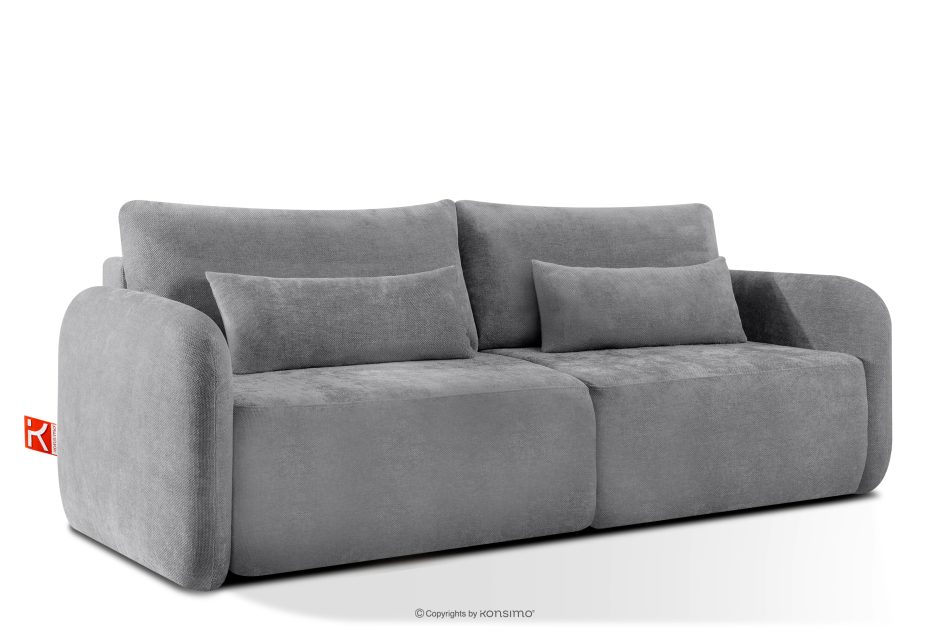 CALICO Dreisitzer-Sofa mit abgerundeter Form aus einem grauen Gewebestoff grau - Foto 2