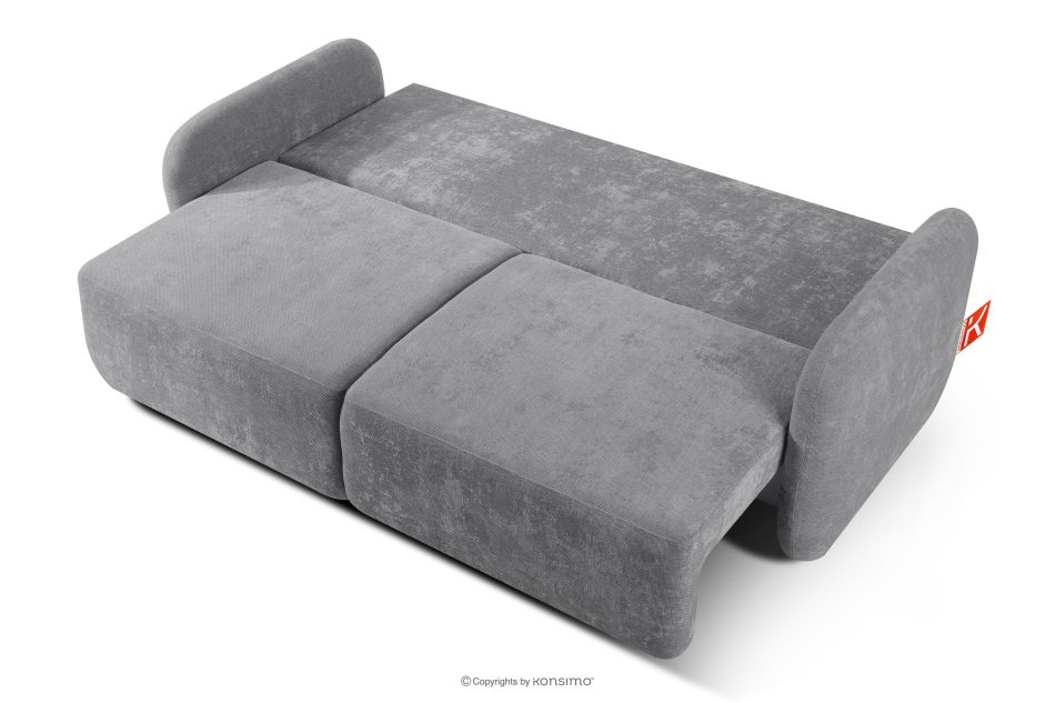 CALICO Dreisitzer-Sofa mit abgerundeter Form aus einem grauen Gewebestoff grau - Foto 4