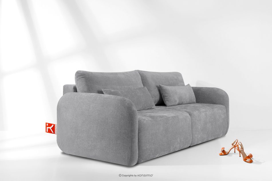 CALICO Dreisitzer-Sofa mit abgerundeter Form aus einem grauen Gewebestoff grau - Foto 13