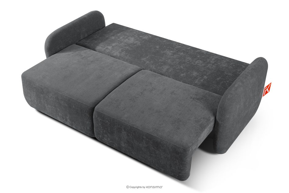 CALICO Dreisitzer-Sofa mit abgerundeter Form aus einem dunkelgrauen Gewebestoff dunkelgrau - Foto 4