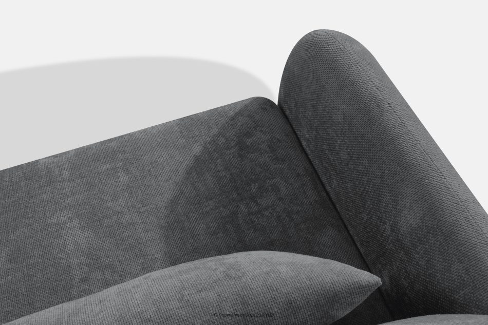 CALICO Dreisitzer-Sofa mit abgerundeter Form aus einem dunkelgrauen Gewebestoff dunkelgrau - Foto 5