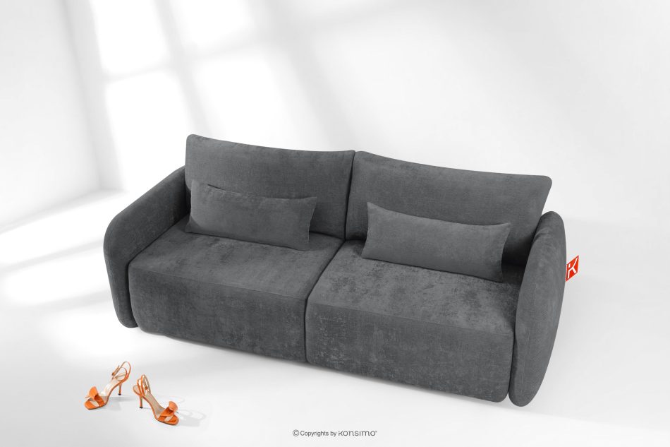 CALICO Dreisitzer-Sofa mit abgerundeter Form aus einem dunkelgrauen Gewebestoff dunkelgrau - Foto 1