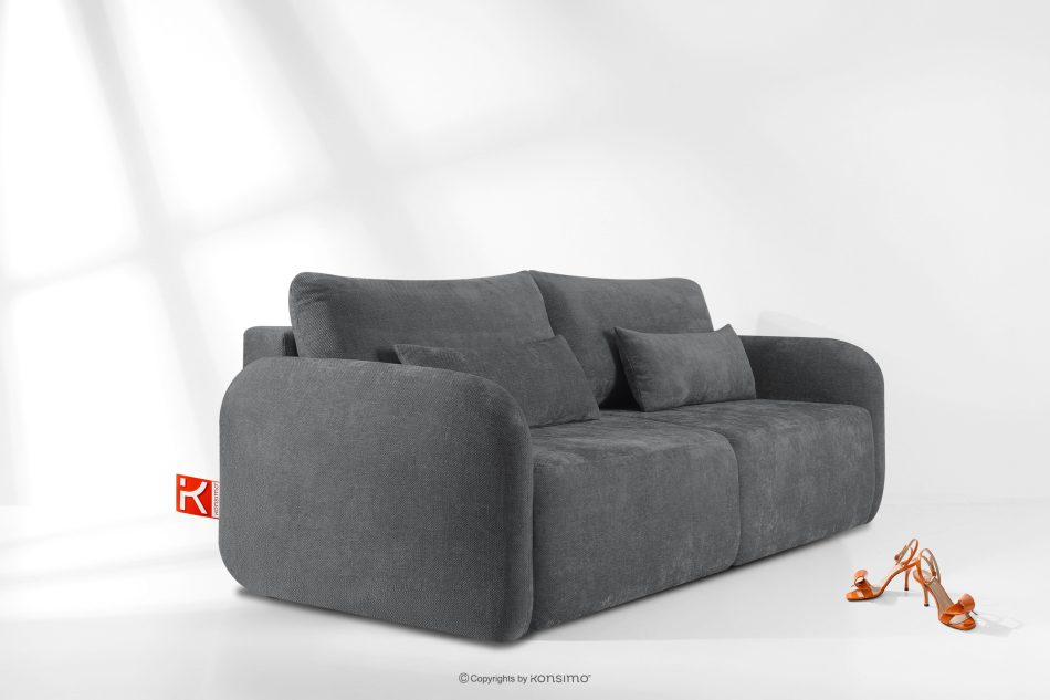 CALICO Dreisitzer-Sofa mit abgerundeter Form aus einem dunkelgrauen Gewebestoff dunkelgrau - Foto 13