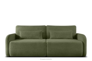 CALICO, https://konsimo.de/kollektion/calico/ Dreisitziges, abgerundetes ausziehbares Schlafsofa aus olivgrünem Shaggy-Stoff olivgrün - Foto