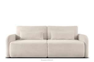 CALICO, https://konsimo.de/kollektion/calico/ Dreisitziges ausziehbares Schlafsofa mit abgerundeten Ecken aus cremefarbenem Shaggy-Stoff cremefarben - Foto